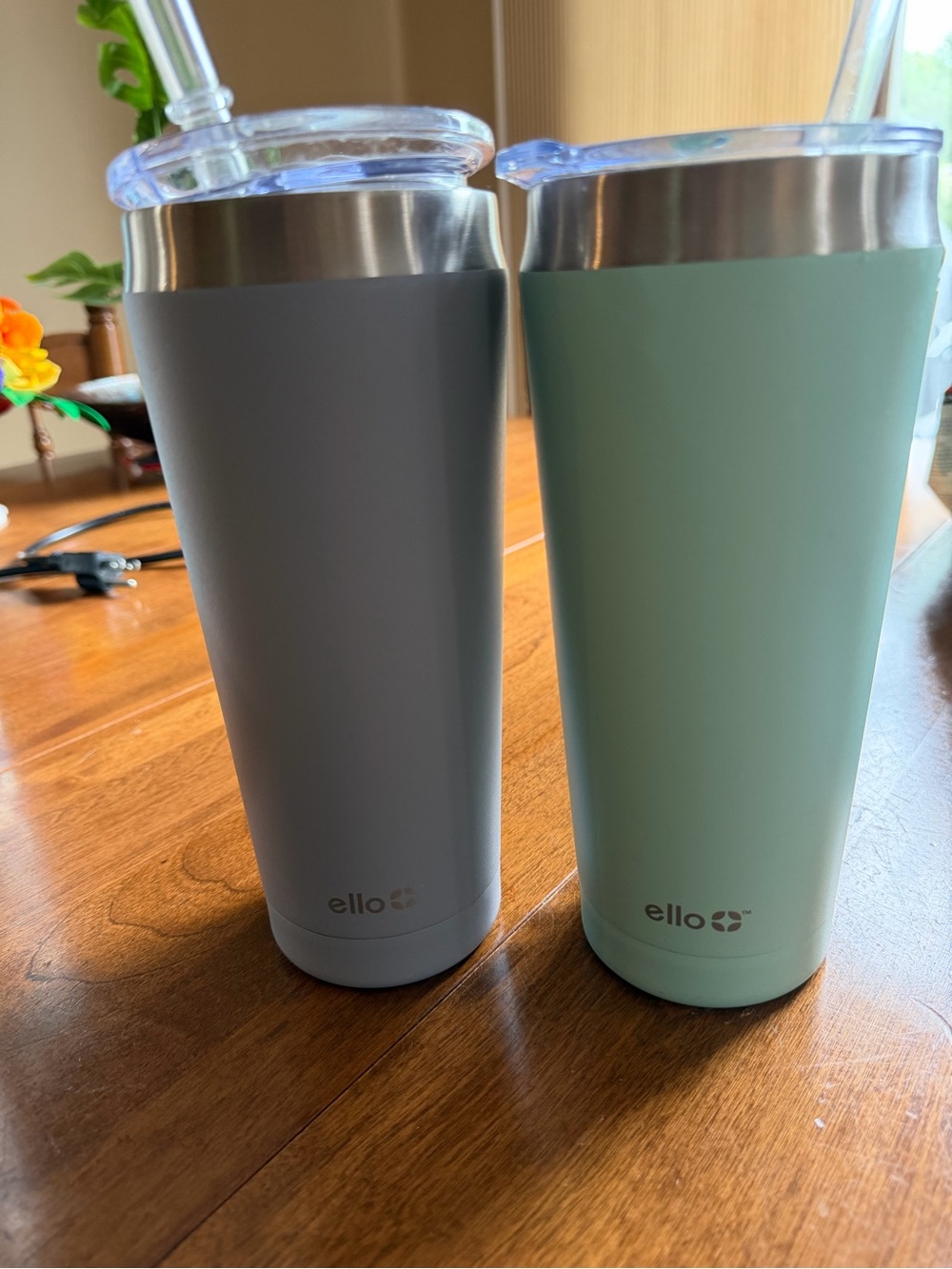 Ello Stainless Steel Travel Tumblers - Gray & Mint (2 Pack)